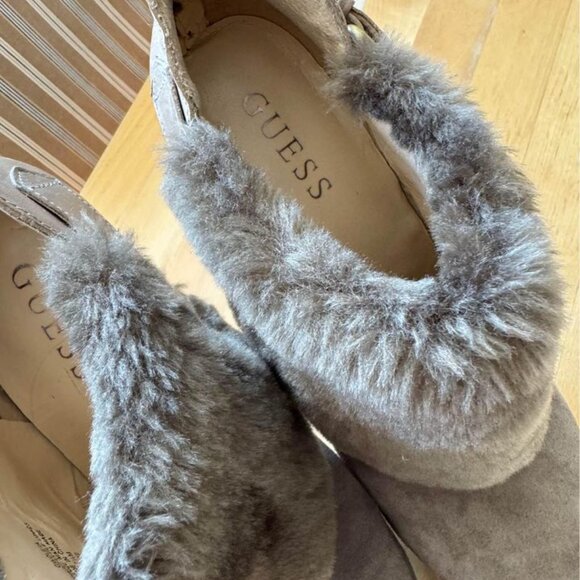 Guess Oleta Suede Faux Fur Booties Size 7.5 - Picture 5 of 5
